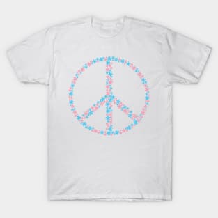 Floral Peace Sign - Discreet Trans Pride T-Shirt